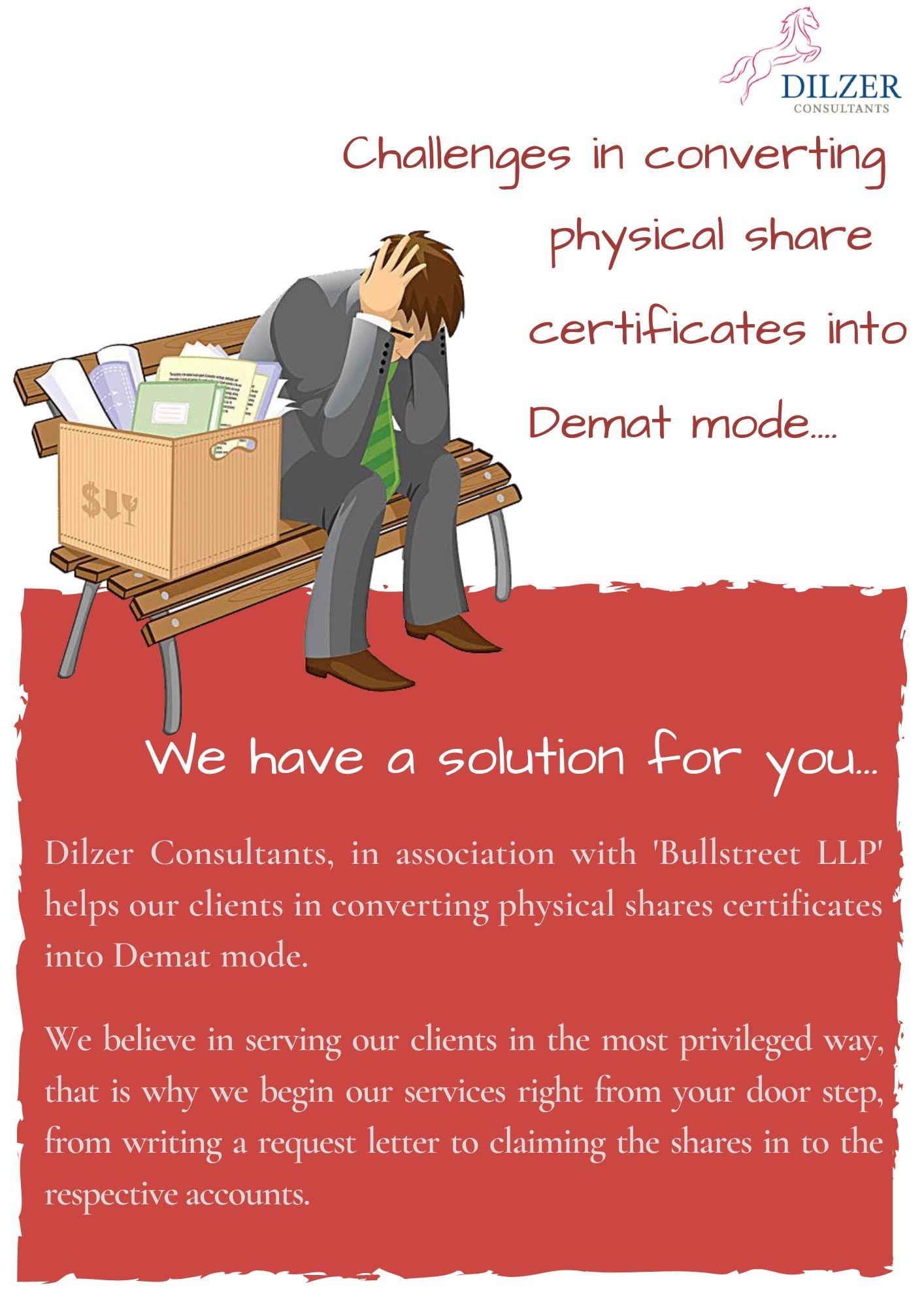 Challenge in converting physical share certificates into Demat mode.