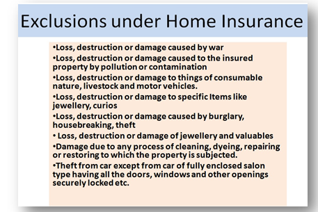 Exclusion under home insurance